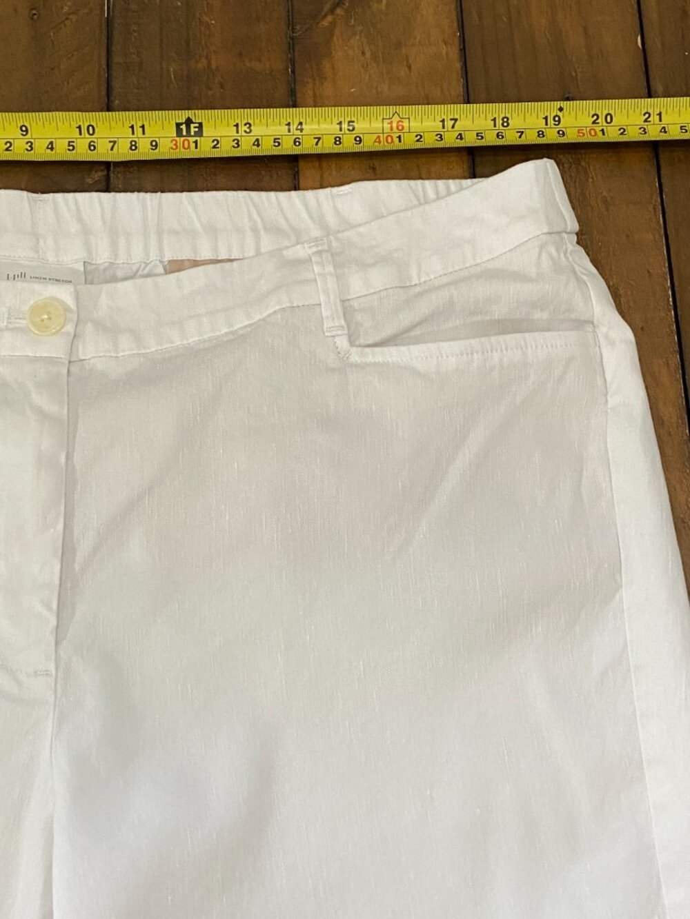 J.Jill White Linen Stretch Pull-On Cropped Capri Pants 2X - Picture 5 of 8